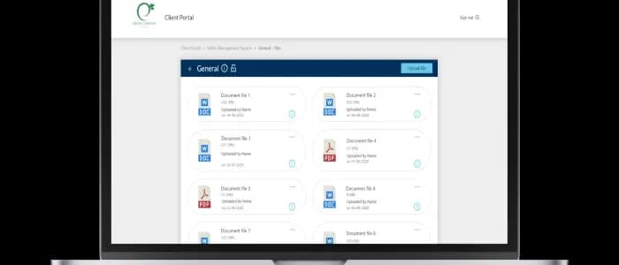 Base Solutions online document distribution portal shown on a laptop screen