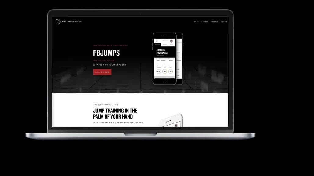 PBJUMPS VolleyScience jump training app for volleyball athletes on mobile