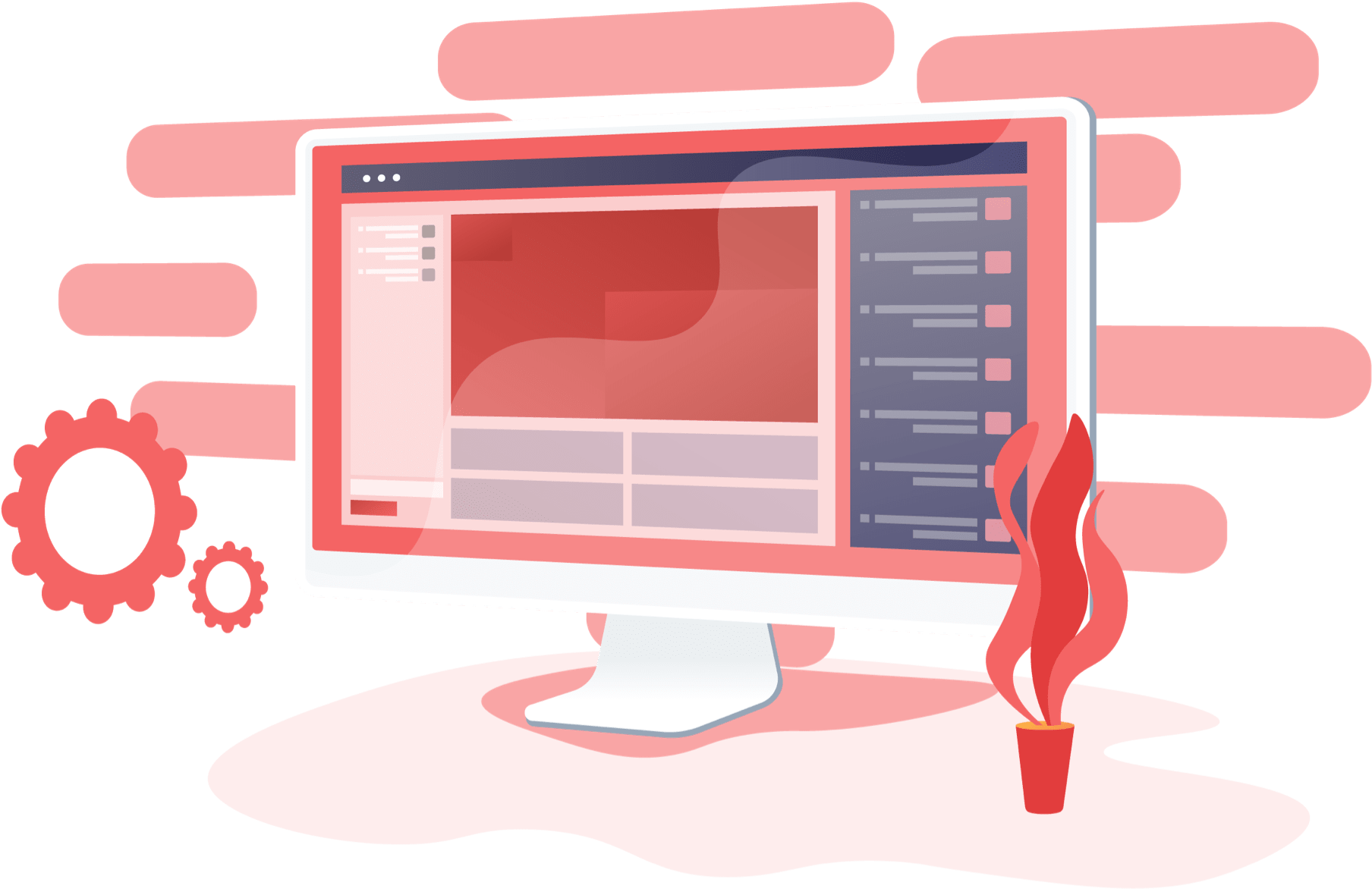 online apps example, an online portal app graphic with cogs online apps example, an online portal app graphic with cogs