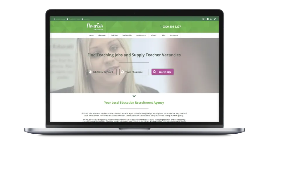 Flourish education recruitment website [Case study]