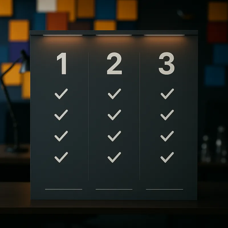 Board outlining the 3-step process of planning the AI Agent steps, overal Project next steps and immediate tasks to be done Board outlining the 3-step process of planning the AI Agent steps, overal Project next steps and immediate tasks to be done