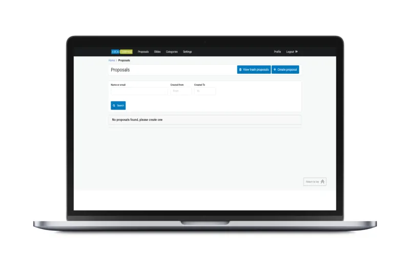 Proposal list page for ECA Portal Proposal list page for ECA Portal