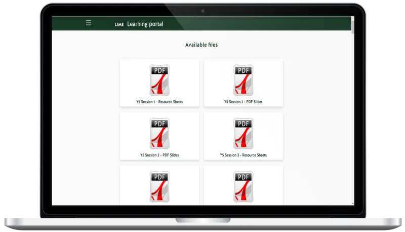 Resource page in web app showing Session slides Resource page in web app showing Session slides