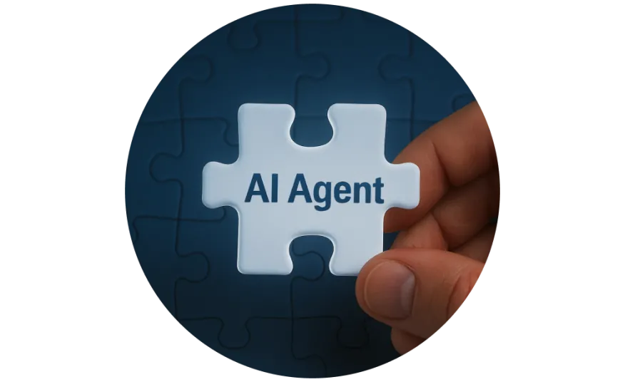 Infographic showing AI in the centre of business processes