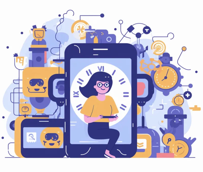 AI powered chatbots in a vector graphic style AI powered chatbots in a vector graphic style