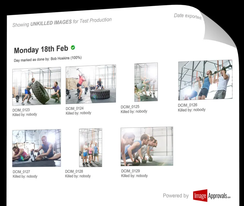 Example of what contact sheets look like when images are exported for viewing Example of what contact sheets look like when images are exported for viewing