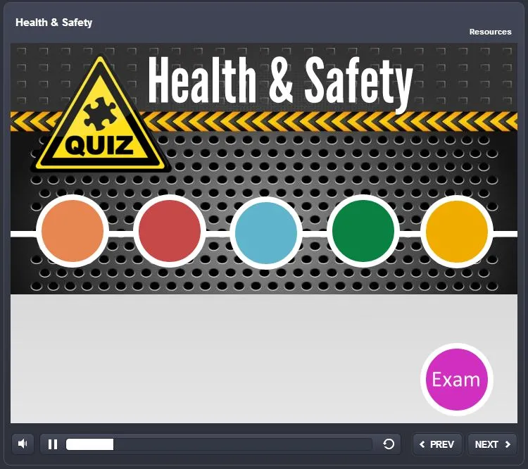 HTML5 elearning health and safety example HTML5 elearning health and safety example