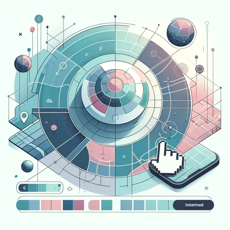 a tech company's advanced mapping features, focusing on geospatial technology. The image should depict an abstract map showcasing different shaded areas to represent service areas, operational radii, or zones of interest. Include visual elements like dotted lines or shaded polygons to indicate boundaries and interactive zones.  a tech company's advanced mapping features, focusing on geospatial technology. The image should depict an abstract map showcasing different shaded areas to represent service areas, operational radii, or zones of interest. Include visual elements like dotted lines or shaded polygons to indicate boundaries and interactive zones.