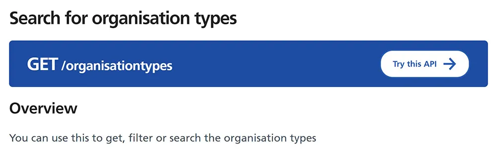 Example of what an NHS services API endpoint looks like Example of what an NHS services API endpoint looks like