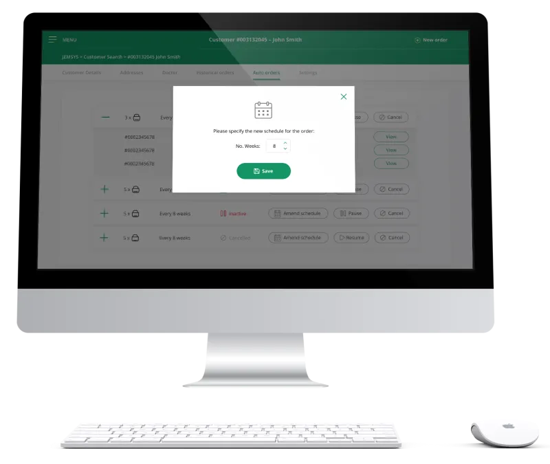 Auto order screen Auto order screen
