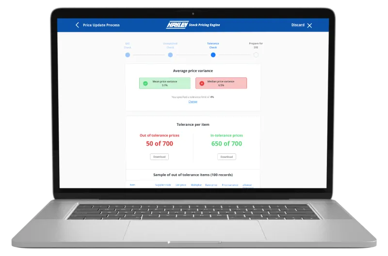 Pricing Engine Price Update Process - Tolerance Check Step Pricing Engine Price Update Process - Tolerance Check Step