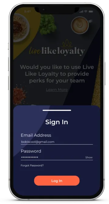 Sign in popup screen Sign in popup screen