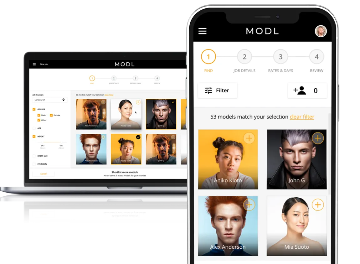MODL App & Portal (Modelling Industry)