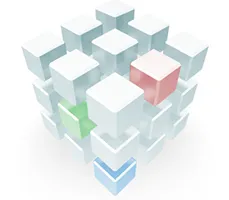 cubes interconnecting representing structure