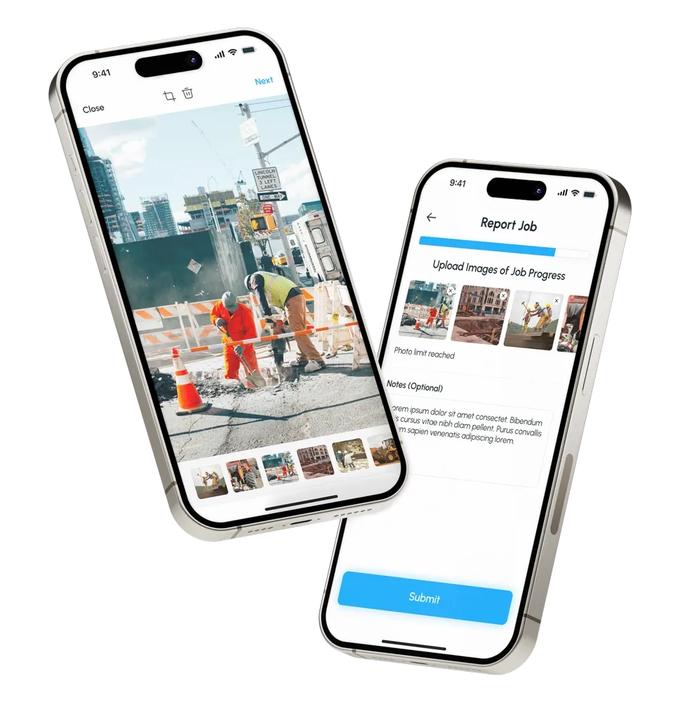 Upload and edit images screens Upload and edit images screens