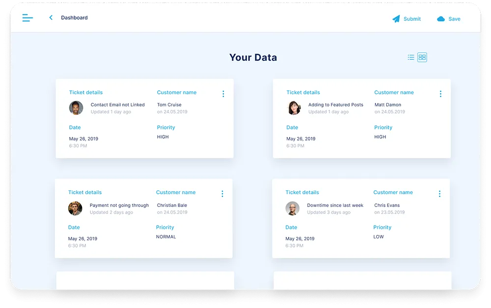 Data cards
