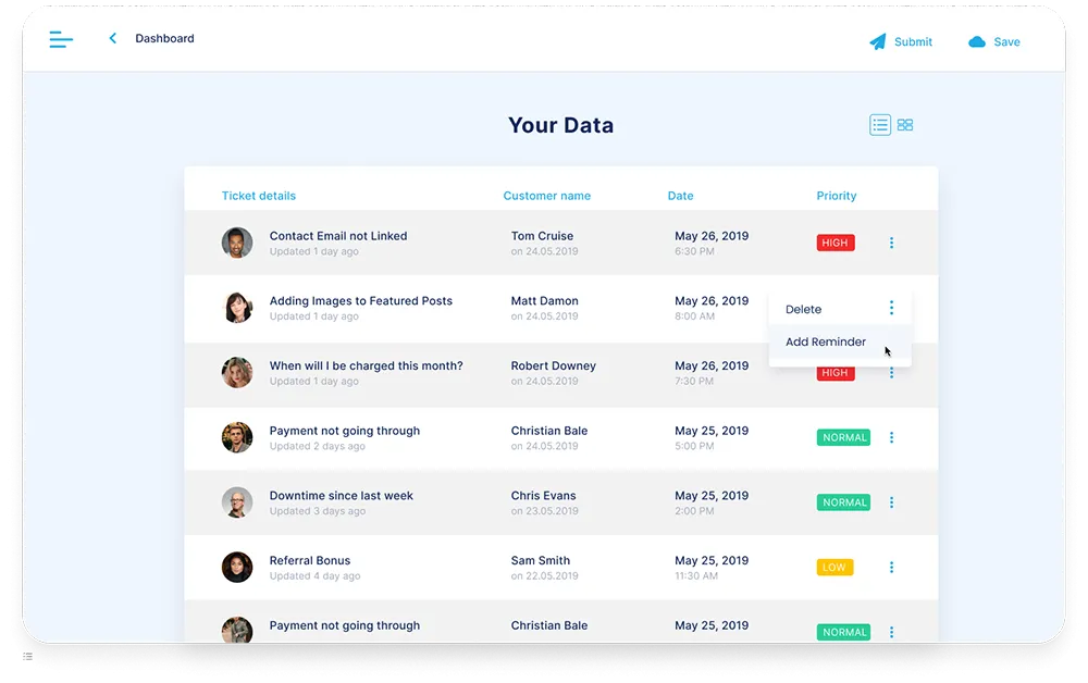 Data table