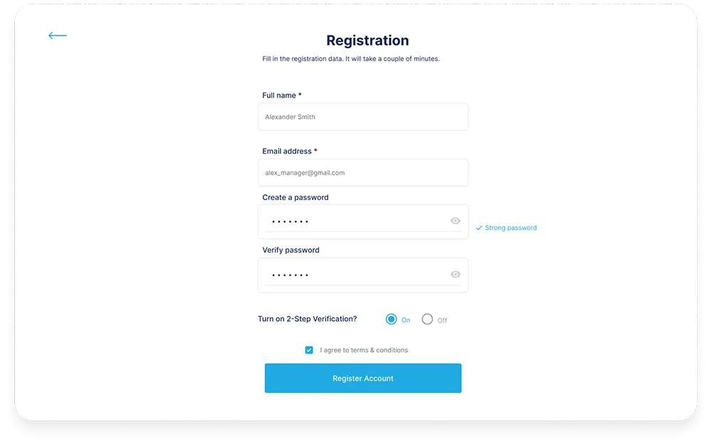 User registration