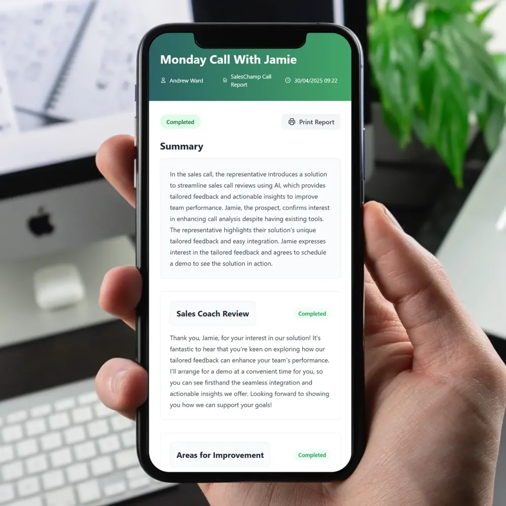 Example basic SalesChamp report Example basic SalesChamp report