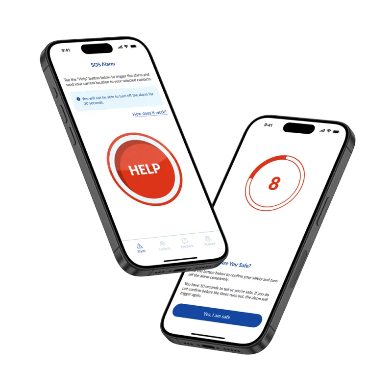 2iPhones displaying graphically designed screens of a mobile application 2iPhones displaying graphically designed screens of a mobile application