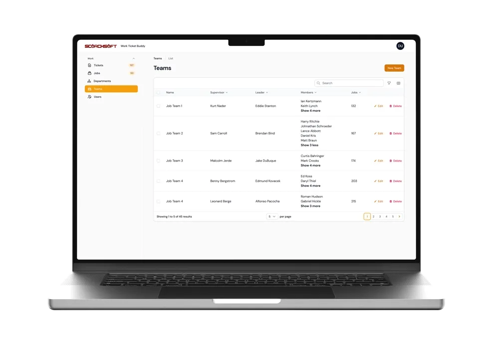 Configurable list of teams and their members Configurable list of teams and their members