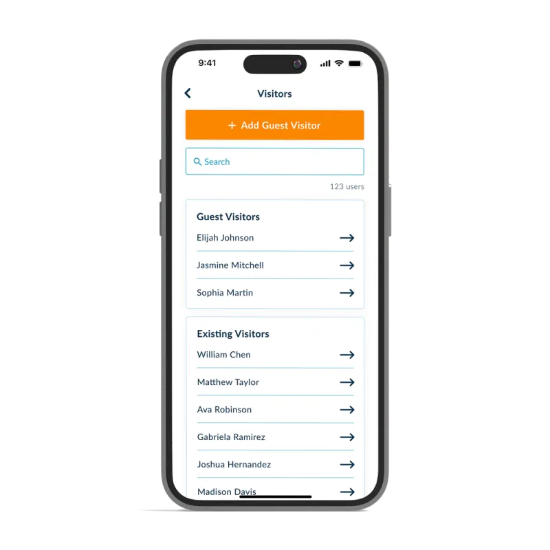 Visitors Page Check-me-in App Visitors Page Check-me-in App