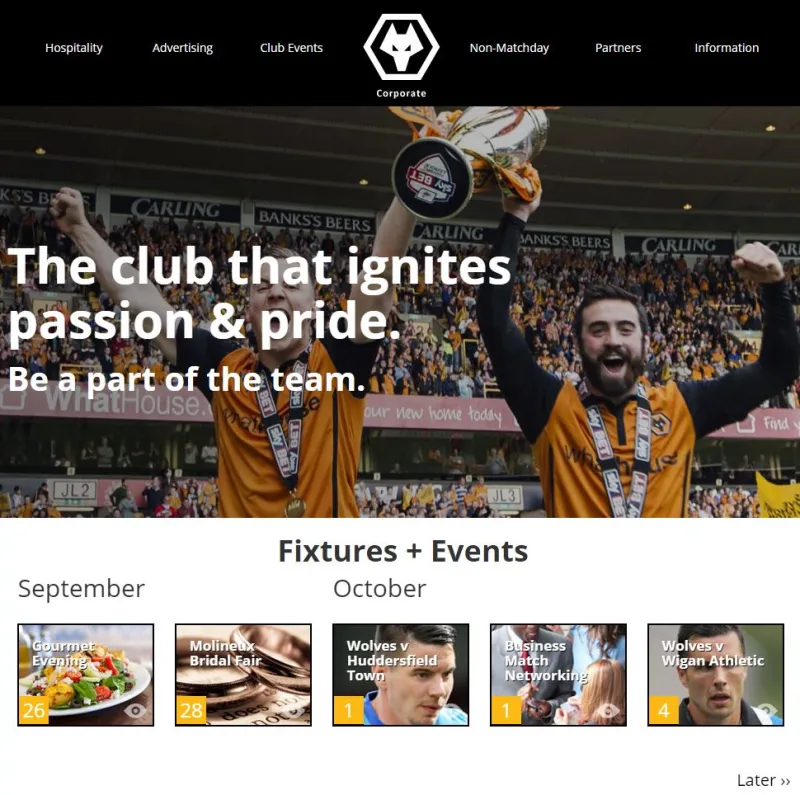 Corporate wolves home page screenshot Corporate wolves home page screenshot