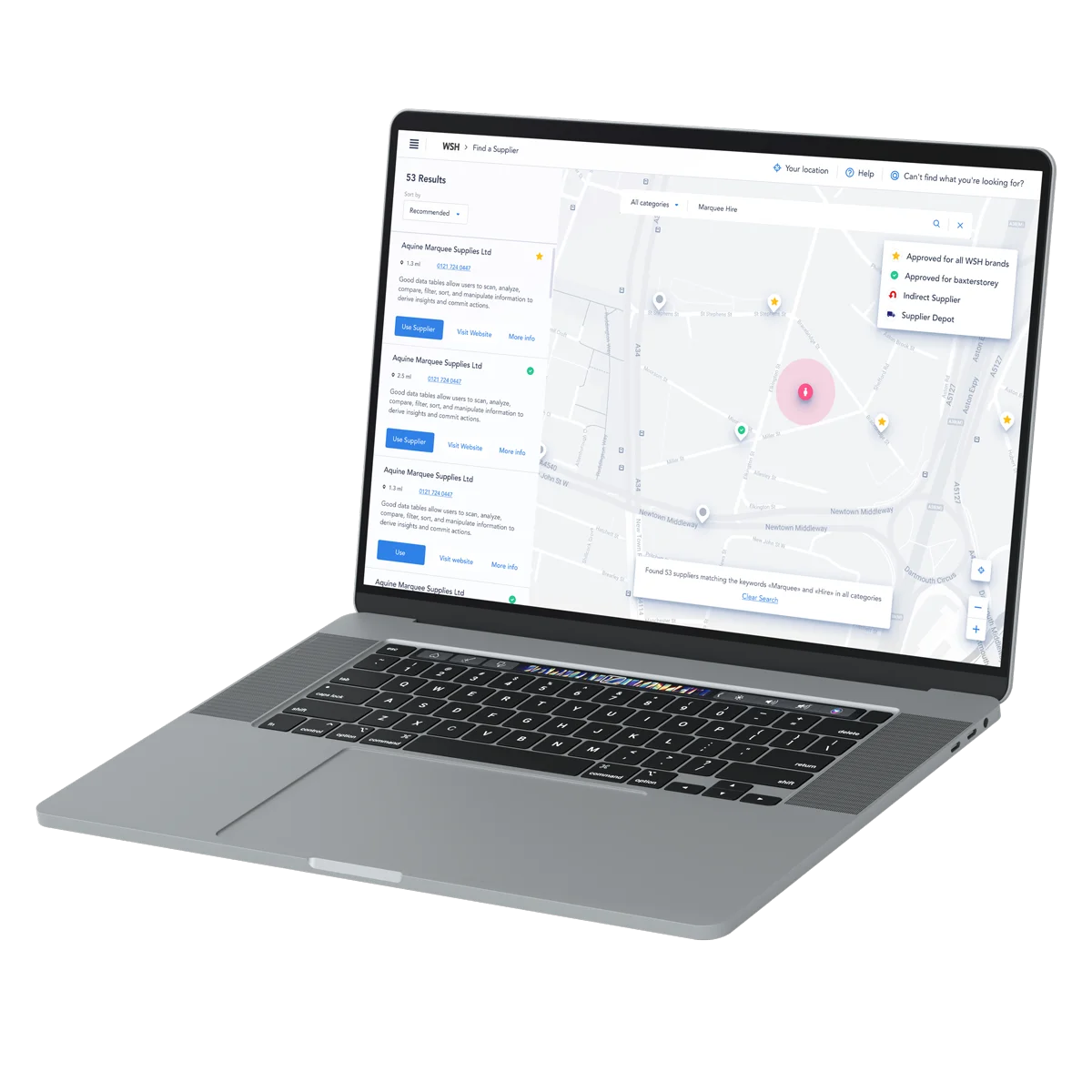 Supplier Portal - WSH Supply Chain Procurement Portal project screenshot