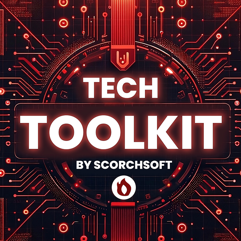 Podcast logo - Tech Toolkit by Scorchsoft