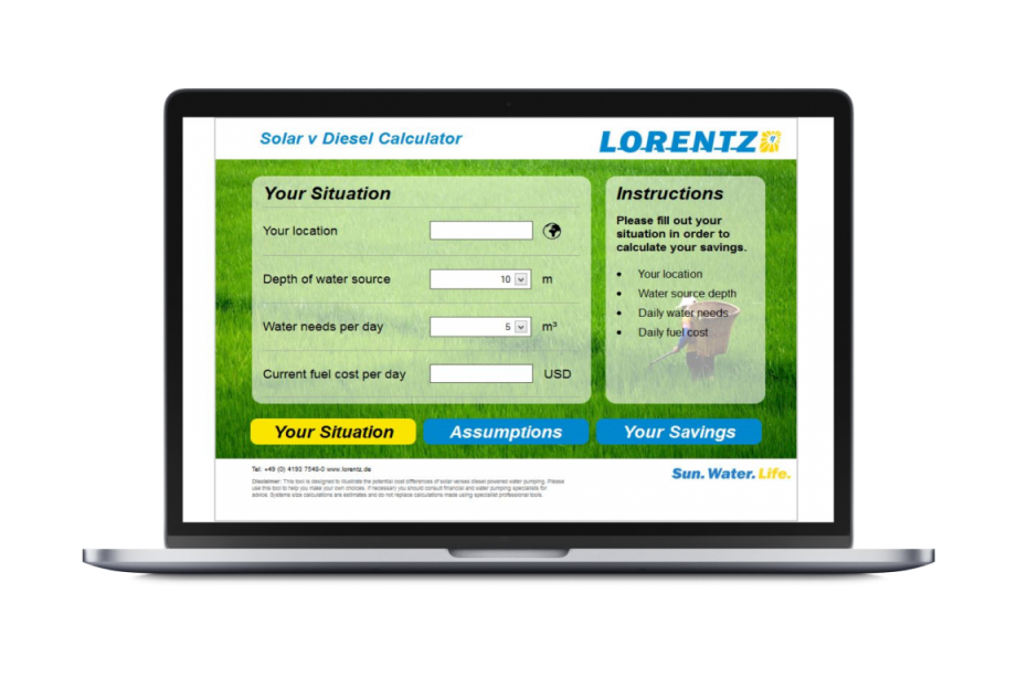 LORENTZ Solar ROI calculator app