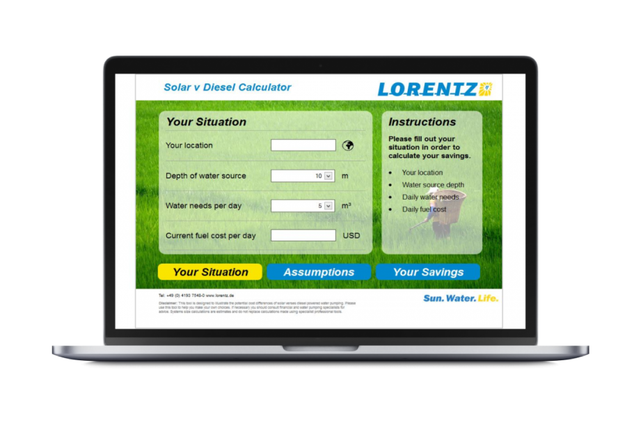 LORENTZ Solar ROI calculator app