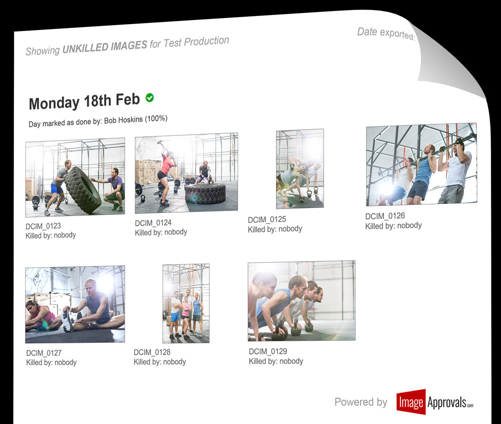 Example of what contact sheets look like when images are exported for viewing Example of what contact sheets look like when images are exported for viewing