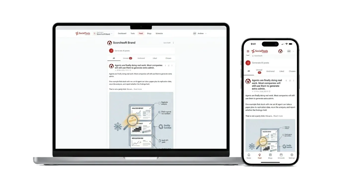 SocialTools: We built an AI that runs a brand's whole social feed project screenshot
