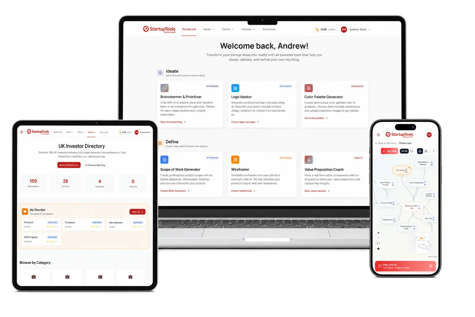 StartupTools — From Scattered Ideas to Investor-Ready Plans, with AI project screenshot