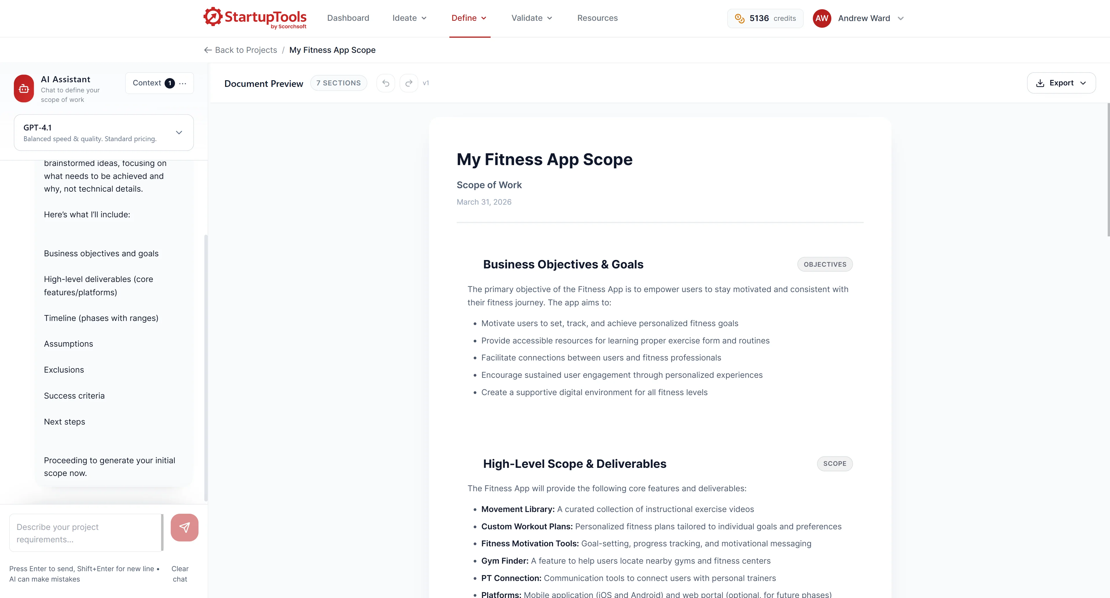 Scope of Work Generator