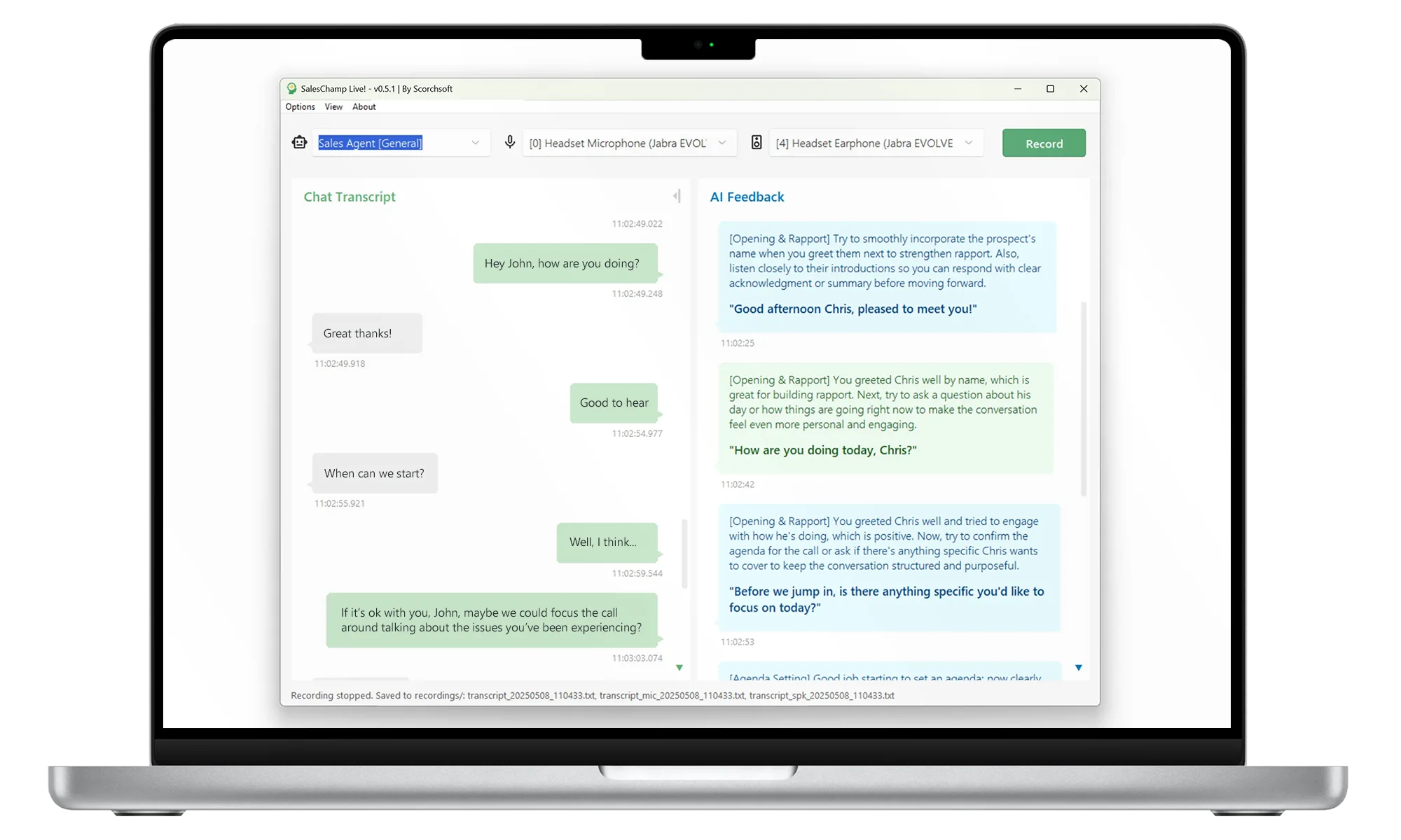 SalesChamp Live - Real-time AI Call Coaching