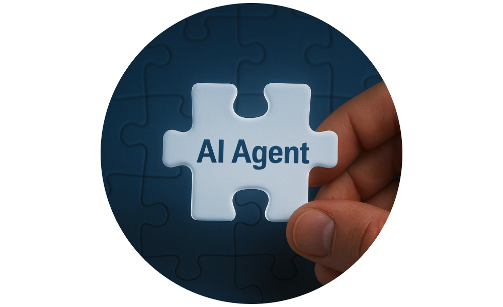 Infographic showing AI in the centre of business processes